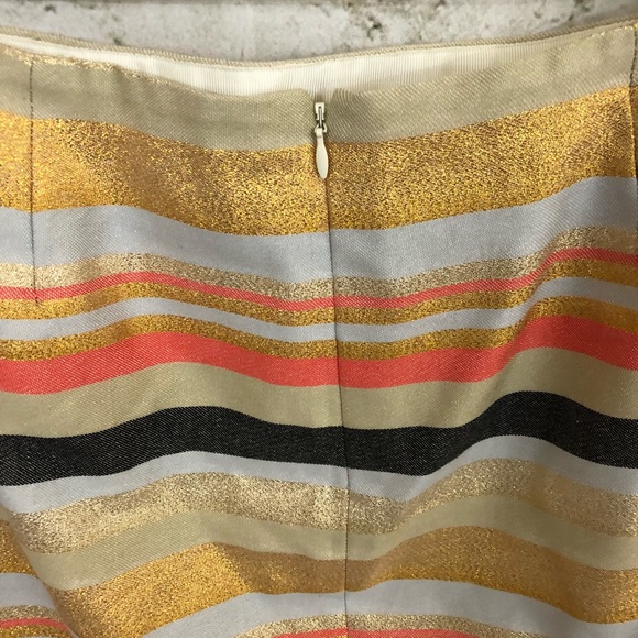 J. Crew Striped Glitter Sparkly Mini Skirt Gold - Picture 5 of 7